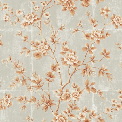 Great Wall - Metallic Orange and Gray Koi Seabrook Designs Wallpaper ai41901