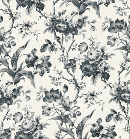 French Country En Rose - Onyx Seabrook Designs Wallpaper fc61200