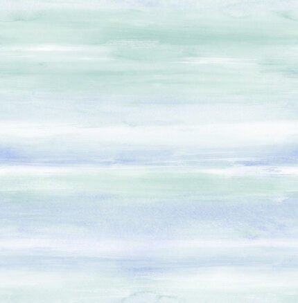 Watercolor - Periwinkle and Teal | Aquas and Teals Children and Nursery Wallpaper for Living Room, Dining Room, and Half Bath