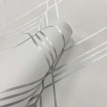 Brooklyn Diamond - Icey Road | Cool Neutrals Geometrics Wallpaper for Office, Accent Wall, and Kitchen
