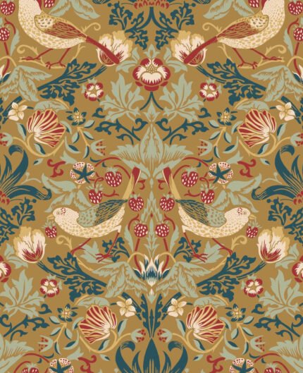 Fragaria Garden - Ochre Legacy Prints Seabrook Designs Wallpaper et11205