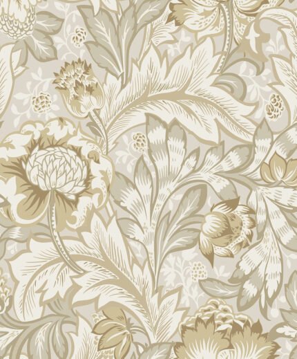 Acanthus Garden - Warm Neutral Legacy Prints Seabrook Designs Wallpaper et12307