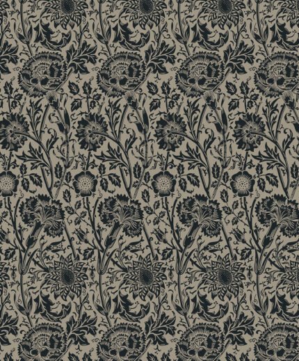 Tonal Floral Trail - Taupe and Ebony Legacy Prints Seabrook Designs Wallpaper et12518