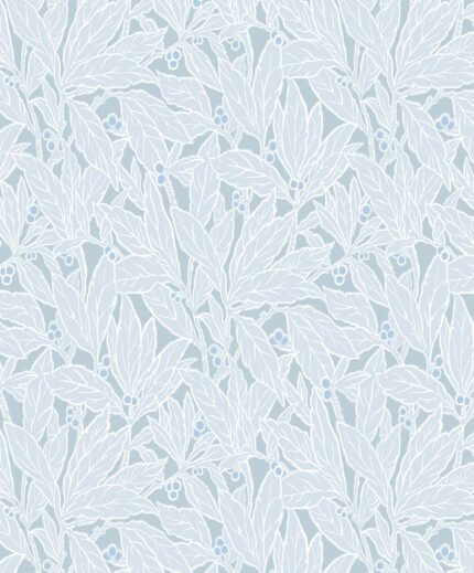 Leaf and Berry - Powder Blue Legacy Prints Seabrook Designs Wallpaper et12802