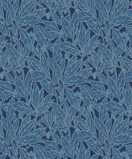 Leaf and Berry - Marine Blue Legacy Prints Seabrook Designs Wallpaper et12812