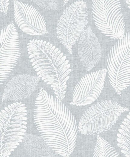 Leaf - Ice White Heron Seabrook Designs Wallpaper ew10028