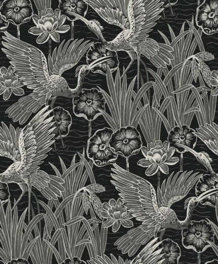 White Heron - Midnight Seabrook Designs Wallpaper ew11000