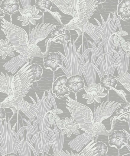 White Heron - Anew Gray Seabrook Designs Wallpaper ew11008