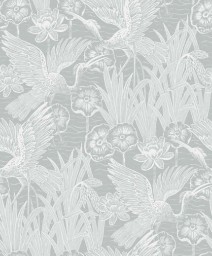 White Heron - Mist Seabrook Designs Wallpaper ew11018