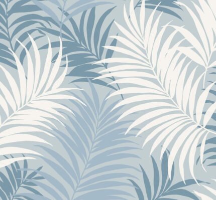 Via Palma - Blue Frost, Carolina Blue, and Air Force Blue Luxe Retreat Lillian August Wallpaper ln10102