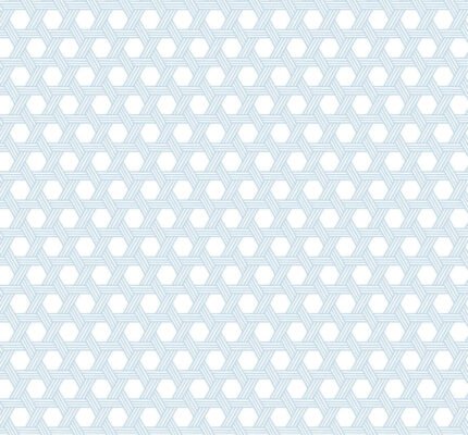 Cabana Wicker - Carolina Blue and Eggshell | Blues Geometrics Wallpaper for Office, Accent Wall, and Powder Room