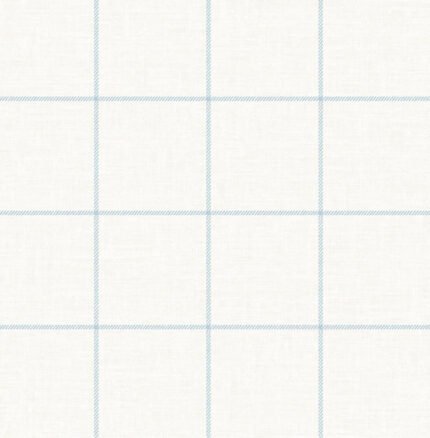Linen Check - Blue Frost and Bone White Luxe Retreat Lillian August Wallpaper ln10712