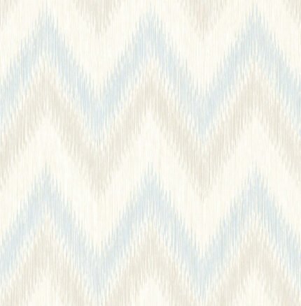 Regent Flamestitch Stringcloth - Sky Blue and Arrowroot Luxe Retreat Lillian August Wallpaper ln11212