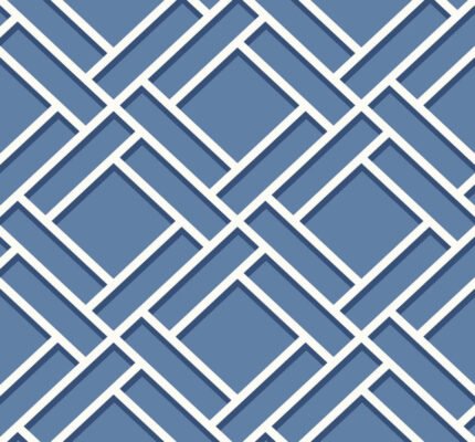 Block Trellis - Coastal Blue and Navy | Blues Geometrics Wallpaper for Office, Accent Wall, and Kitchen