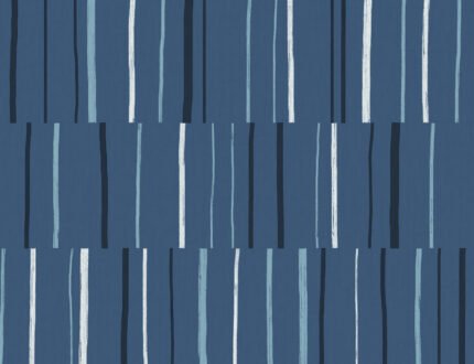 Block Lines - Blueberry, Midnight, and Blue Skies | Blues Plaids, Checks and Stripes Wallpaper for Entryway, Dining Room, and Accent Wall