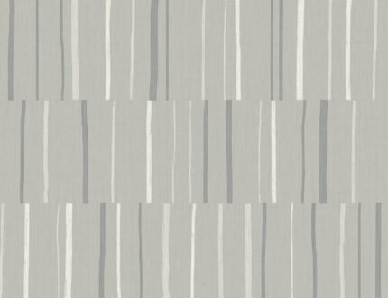 Block Lines - Metallic Silver and Cove Gray | Grays Plaids, Checks and Stripes Wallpaper for Half Bath, Hallway, and Accent Wall