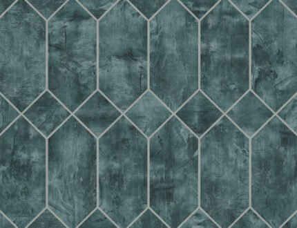 Rustic Geo - Emerald and Metallic Silver Living With Art Seabrook Designs Wallpaper lw51604