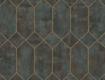 Rustic Geo - Rust, Forest Green, and Metallic Gold Living With Art Seabrook Designs Wallpaper lw51606