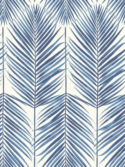 Paradise Palm - Coastal Blue Beach House Seabrook Designs Wallpaper mb30002