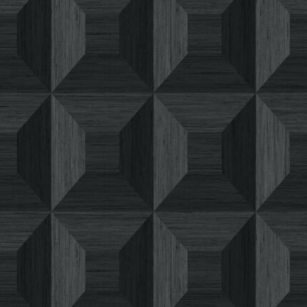 Squared Away 27 - Ebony | Blacks Geometrics Wallpaper for Office, Accent Wall, and Nursery