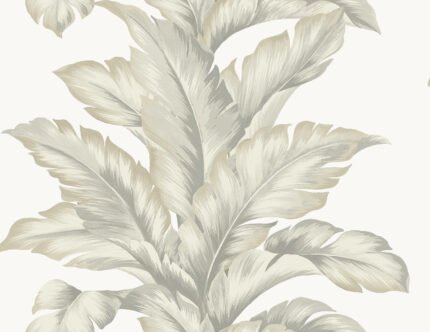 Banana Springs - Cool And Warm | Warm Neutrals and Beiges Trees and Leaves Wallpaper for Accent Wall, Powder Room, and Dining Room