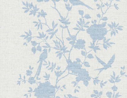 Aloha - Maya Blue | Blues Animals, Birds and Insects Wallpaper for Half Bath, Hallway, and Bedroom