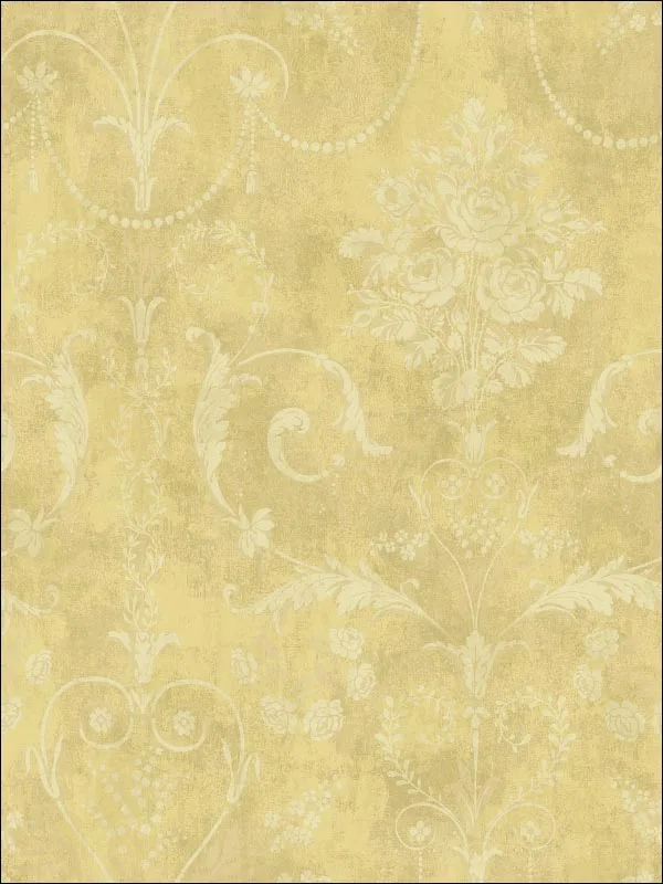 goldenrod patterned wallpaper for bedroom by Carl Robinson