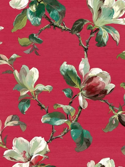 crimson textured wallpaper for office by Carl Robinson