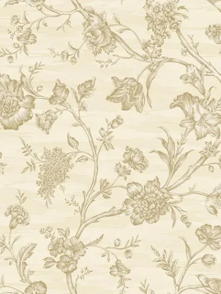 brown taupe toile wallpaper for dining room by Pelican Prints