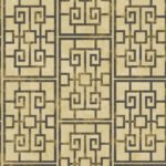Dynasty Lattice - Metallic Gold and Ebony | Blacks Geometrics Wallpaper for Office, Accent Wall, and Half Bath