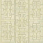Dynasty Lattice - Metallic Pearl and Mint | Greens Geometrics Wallpaper for Office, Accent Wall, and Hallway