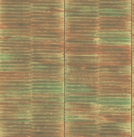 Dynasty Bamboo - Spice and Metallic Gold | Coppers and Bronzes Textures Wallpaper for Dining Room, Living Room, and Office