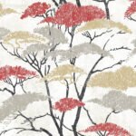 Confucius - Metallic Gold, Silver, and Crimson | Golds Asian and Chinoiseries Wallpaper for Bedroom, Office, and Accent Wall