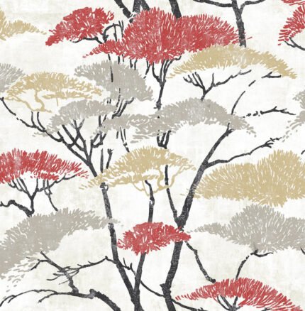 Confucius - Metallic Gold, Silver, and Crimson | Golds Asian and Chinoiseries Wallpaper for Bedroom, Office, and Accent Wall