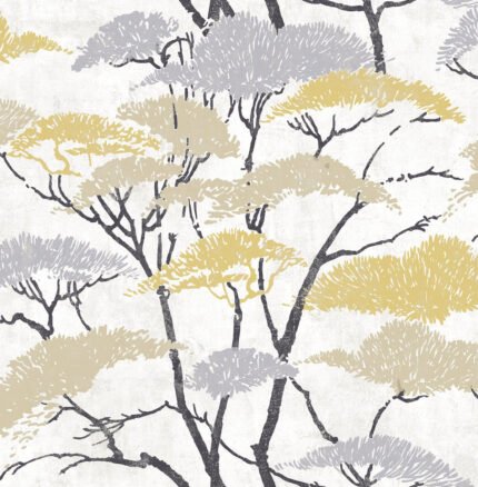 Confucius - Metallic Gold and Silver | Golds Asian and Chinoiseries Wallpaper for Powder Room, Hallway, and Entryway
