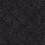 Confucius Scallop - Ebony and Metallic Mocha | Blacks Asian and Chinoiseries Wallpaper for Powder Room, Entryway, and Accent Wall
