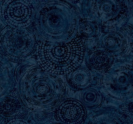 Batik Circles - Pond | Blues Abstracts Wallpaper for Entryway, Nursery, and Office