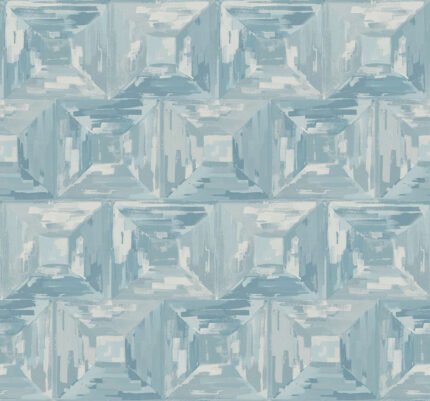 Glassified blocks - Sea-glass | Blues Abstracts Wallpaper for Powder Room, Accent Wall, and Nursery
