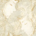 Chadwick Portrait - Metallic Gold and Off-White