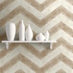 Hubble Chevron - Metallic Taupe and Ivory | Browns and Taupes Geometrics Wallpaper for Office, Accent Wall, and Dining Room