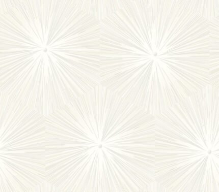 Chadwick Starburst - Metallic Pearl and White | Whites and Off Whites Geometrics Wallpaper for Office, Accent Wall, and Hallway