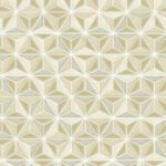 Einstein Geometric - Metallic Gold and Off-White | Golds Geometrics Wallpaper for Office, Accent Wall, and Hallway