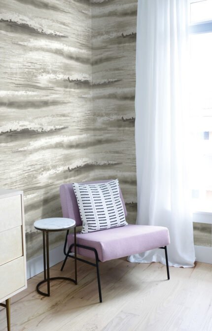 Moseley Waves - Grey | Grays Abstracts Wallpaper for Office, Hallway, and Powder Room