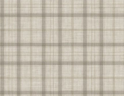 Ralph - Pacific Fog | Warm Neutrals and Beiges Plaids, Checks and Stripes Wallpaper for Accent Wall, Kitchen, and Powder Room