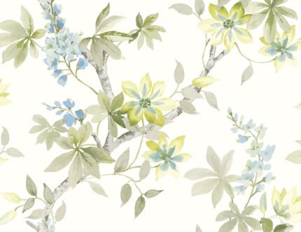 Rosoman - Cool Avocado | Greens Florals, Botanicals and Tropicals Wallpaper for Half Bath, Bedroom, and Office