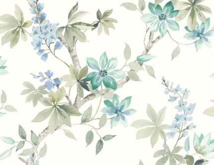 Rosoman - Jadeite | Greens Florals, Botanicals and Tropicals Wallpaper for Dining Room, Half Bath, and Office