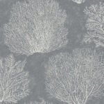 Oliver - Steel Gray and Cream | Grays Florals, Botanicals and Tropicals Wallpaper for Office, Bedroom, and Living Room
