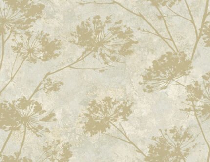 Oxford - Soft Mint and Gold | Golds Florals, Botanicals and Tropicals Wallpaper for Dining Room, Half Bath, and Bedroom