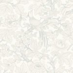 Beaufort | Whites and Off Whites Florals, Botanicals and Tropicals Wallpaper for Living Room, Office, and Half Bath