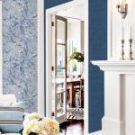 Beaufort | Blues Florals, Botanicals and Tropicals Wallpaper for Bedroom, Dining Room, and Hallway